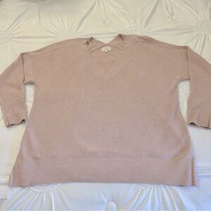 Lou & Grey Relaxed Fit Athleisure 100% Cotton Blush Pink Sweater Sz L
